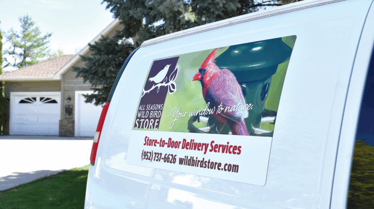 Wild Bird Store Delivers van